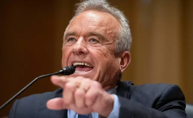 Secretary of Health and Human Services Robert F. Kennedy Jr., appears before the Senate Finance Committee, on Capitol Hill in Washington, Thursday, Sept. 4, 2025. (AP Photo/Mark Schiefelbein)