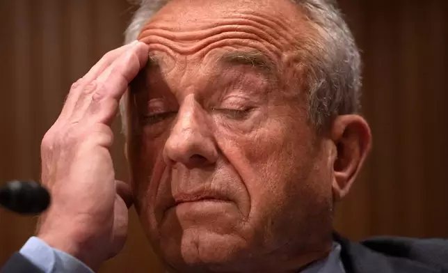 Secretary of Health and Human Services Robert F. Kennedy Jr., appears before the Senate Finance Committee, on Capitol Hill in Washington, Thursday, Sept. 4, 2025. (AP Photo/Mark Schiefelbein)