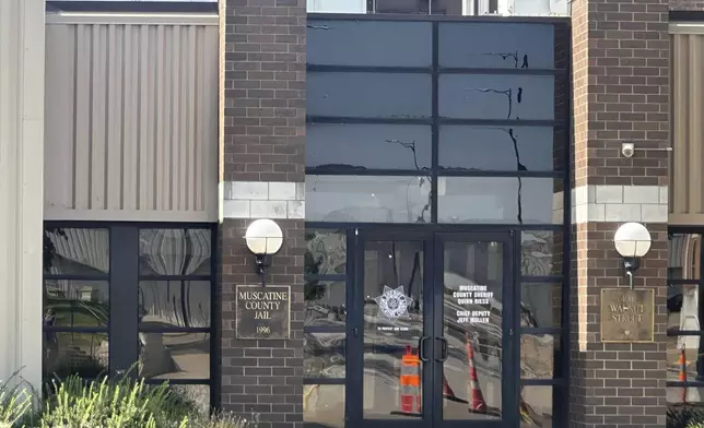 The Muscatine County Jail where Felipe de Jesus Hernandez Marcelo has been detained and doubles as an Immigration and Customs Enforcement holding facility, since late June is shown in Muscatine, Iowa, on Monday, Sept. 8, 2025. (AP Photo/Ryan J. Foley)