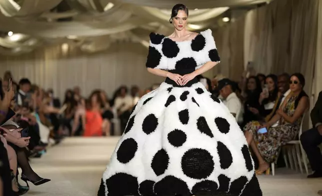 A model walks the runway during the Christian Siriano Spring/Summer 2026 fashion show as part of New York Fashion Week on Friday, Sept. 12, 2025, in New York. (Photo by Charles Sykes/Invision/AP)