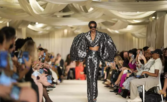 A model walks the runway during the Christian Siriano Spring/Summer 2026 fashion show as part of New York Fashion Week on Friday, Sept. 12, 2025, in New York. (Photo by Charles Sykes/Invision/AP)