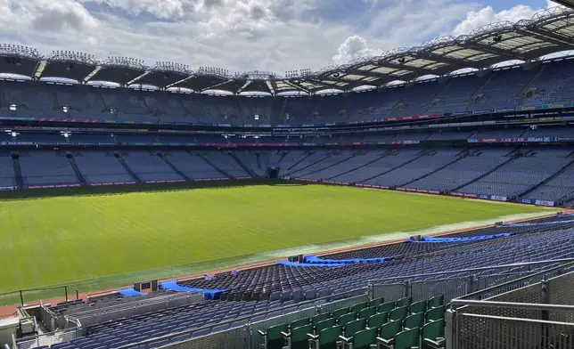 FILE - A view from inside Croke Park in Dublin, Ireland, Thursday, Aug. 24, 2023. (AP Photo/Ken Maguire, File)