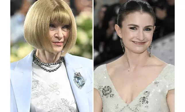 Anna Wintour appears at The Metropolitan Museum of Art's Costume Institute benefit gala in New York on May 5, 2025, left, and Chloe Malle appears at The Metropolitan Museum of Art's Costume Institute benefit gala in New York on May 1, 2023. (Photos by Evan Agostini/Invision/AP)