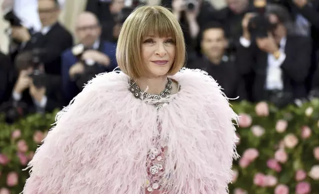 FILE - Vogue editor Anna Wintour attends The Metropolitan Museum of Art's Costume Institute benefit gala on May 6, 2019, in New York. (Photo by Charles Sykes/Invision/AP, File)