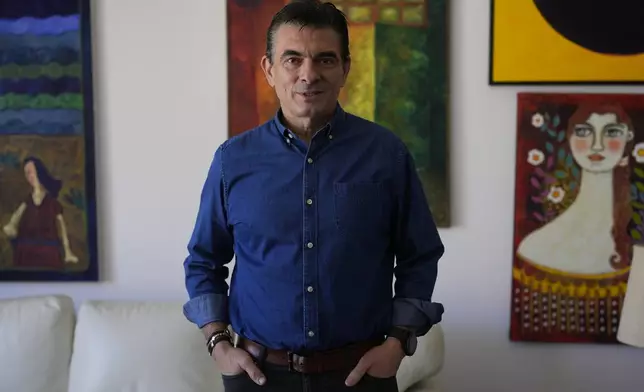 Presidential candidate Rodrigo Paz gives an interview in La Paz, Bolivia, Monday, Sept. 1, 2025. (AP Photo Juan Karita)