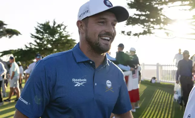 American professional golfer Bryson DeChambeau is seen after the USA team plays the Great Britain and Ireland team during Walker Cup golf matches at Cypress Point Club, Saturday, Sept. 6, 2025, in Pebble Beach, Calif. (AP Photo/Thien-An Truong)