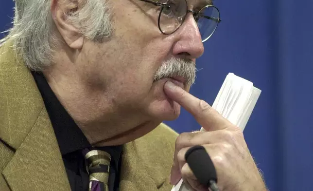 FILE - California state Sen. President Pro Tem John Burton, D-San Francisco, listens to a question during a Capitol news conference held in Sacramento, Calif., Thursday, Feb. 13, 2003. (AP Photo/Rich Pedroncelli,File)