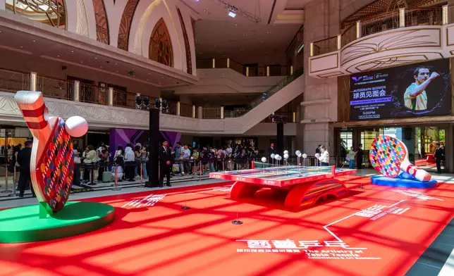 Giant Table &amp; Racket Installation: More than 40 rare and storied rackets are on display, tracing a course from the pioneering, vellum-covered “parlour tennis” models of the 1900s to the high-tech, carbon-fibre instruments wielded by today’s champions.