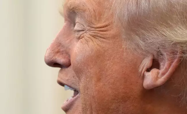 President Donald Trump speaks in the Oval Office of the White House, Thursday, Oct. 16, 2025, in Washington. (AP Photo/Alex Brandon)