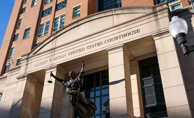 FILE - The Albert Bryan United States Courthouse is photographed Sept. 26, 2025 in Alexandria. Va. (AP Photo/Kevin Wolf)