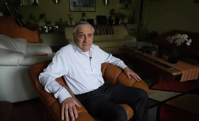 Joel Mokyr after winning the Nobel prize in economics, Monday, Oct. 13, 2025, in Skokie, Ill. (AP Photo/Nam Y. Huh)