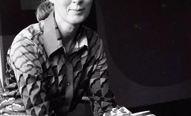 Jane Goodall poses for a photo on April 28, 1983, in San Francisco. (Susan Gilbert/San Francisco Chronicle via AP)