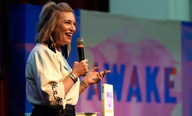 Best-selling Christian writer and influencer Jen Hatmaker talks about her new book, "Awake," in Nashville, Tenn., on Sept. 25, 2025. (AP Photo/Mark Humphrey)