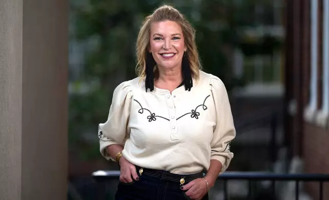 Best-selling Christian writer and influencer Jen Hatmaker poses for a portrait in Nashville, Tenn., on Sept. 25, 2025. (AP Photo/Mark Humphrey)