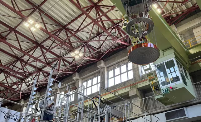 HTS coil being loaded into NIFS’s large-diameter high-field conductor testing facility in Gifu, Japan