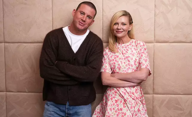 FILE - Channing Tatum, left, and Kirsten Dunst pose for a portrait to promote the film "Roofman" during the Toronto International Film Festival on Sept. 7, 2025, in Toronto. (AP Photo/Chris Pizzello, File)