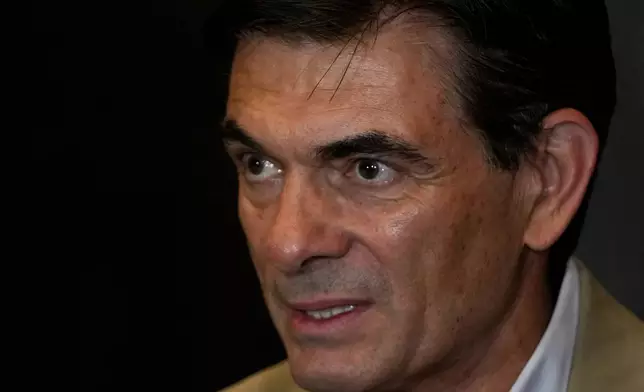 President-elect Rodrigo Paz gives a press conference in La Paz, Bolivia, Monday, Oct. 20, 2025. (AP Photo/Juan Karita)