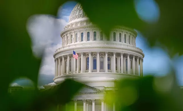 The U.S. Capitol is seen, Thursday, Oct. 2, 2025, in Washington. (AP Photo/Mariam Zuhaib)