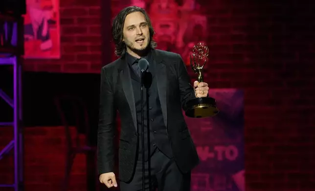 Actor Jonathan Jackson speaks onstage after winning Outstanding Supporting Actor in a Daytime Drama Series for his performance in "General Hospital" during the 52nd Annual Daytime Emmy Awards on Friday, Oct. 17, 2025, at Pasadena Civic Auditorium in Pasadena, Calif. (AP Photo/Chris Pizzello)