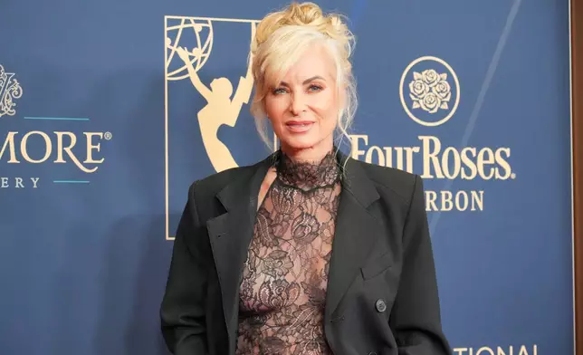 Eileen Davidson arrives at the 52nd annual Daytime Emmy Awards on Friday, Oct. 17, 2025, at Pasadena Civic Auditorium in Pasadena, Calif. (Photo by Jordan Strauss/Invision/AP)