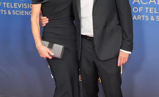 Susan Walters, left, and Linden Ashby arrive at the 52nd annual Daytime Emmy Awards on Friday, Oct. 17, 2025, at Pasadena Civic Auditorium in Pasadena, Calif. (Photo by Jordan Strauss/Invision/AP)