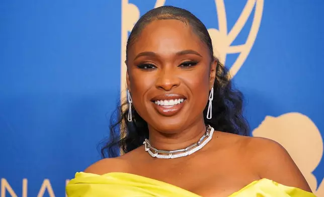 Jennifer Hudson arrives at the 52nd annual Daytime Emmy Awards on Friday, Oct. 17, 2025, at Pasadena Civic Auditorium in Pasadena, Calif. (Photo by Jordan Strauss/Invision/AP)