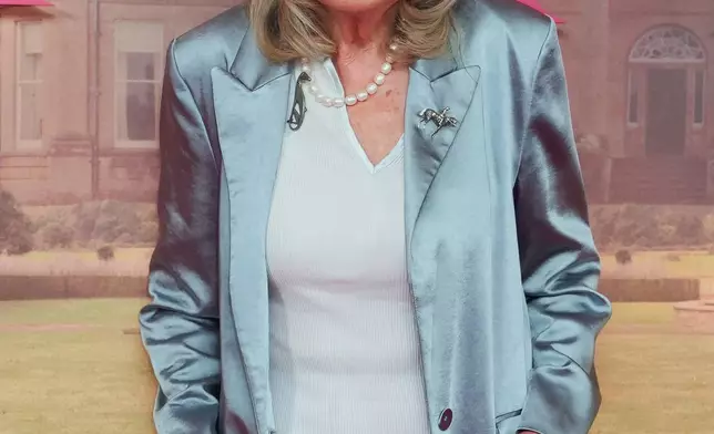 FILE - Author Jilly Cooper attends the UK special screening of the new Disney+ drama Rivals, at Ham Yard Hotel, central London, Sept, 17, 2024. (Lucy North/PA via AP, File)