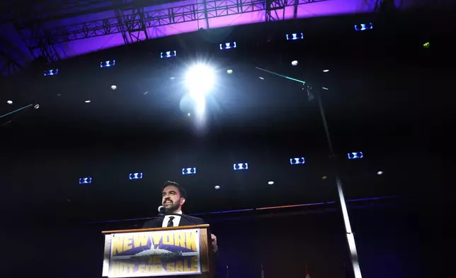 New York City mayoral candidate Zohran Mamdani speaks during a rally, Sunday, Oct. 26, 2025, in New York. (AP Photo/Heather Khalifa)