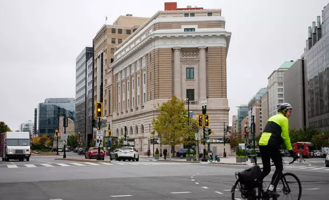 The exterior of the National Museum of Women in the Arts in downtown Washington, Wednesday, Oct. 29, 2025. (AP Photo/Pablo Martinez Monsivais)