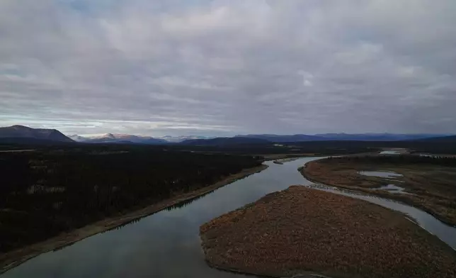 The Gates of the Arctic National Park and Preserve, where the Ambler Road project would pass through, is visible from Ambler, Alaska, Sunday, Sept. 28, 2025. (AP Photo/Annika Hammerschlag)