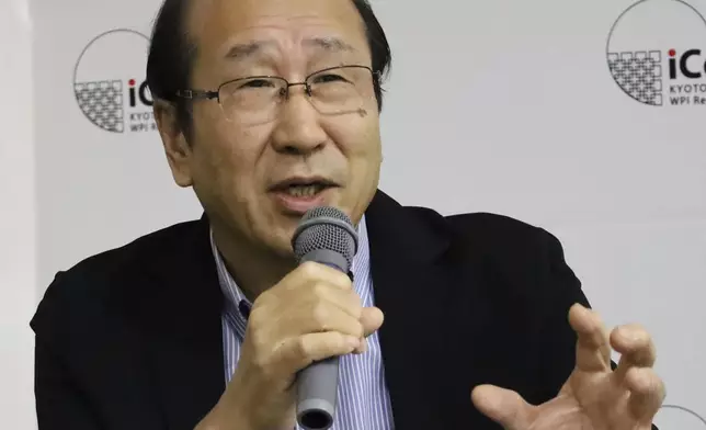Kyoto University professor Susumu Kitagawa speaks during a news conference in Kyoto, near Osaka, western Japan, Sept. 26, 2024. (Kyodo News via AP)