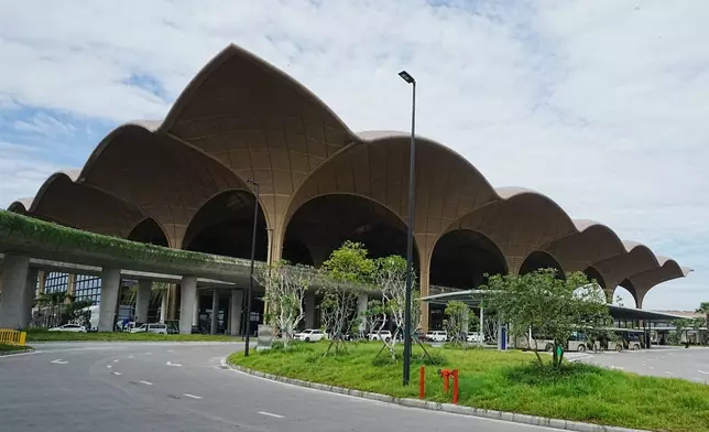An overview from beside of a new airport of Techo International Airportt in Kandal province, Cambodia, Monday, Oct. 20, 2025. (AP Photo/Heng Sinith)