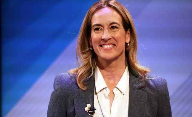 Democrat Mikie Sherrill smiles before the final debate in the New Jersey governor's race, Wednesday, Oct. 8, 2025, in New Brunswick, N.J. (AP Photo/Heather Khalifa)