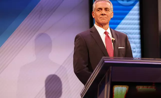 Republican Jack Ciattarelli stands before the final debate in the New Jersey governor's race, Wednesday, Oct. 8, 2025, in New Brunswick, N.J. (AP Photo/Heather Khalifa)