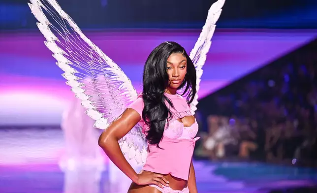 Angel Reese walks the runway during the Victoria's Secret Fashion Show on Wednesday, Oct. 15, 2025, in the Brooklyn borough of New York. (Photo by Evan Agostini/Invision/AP)