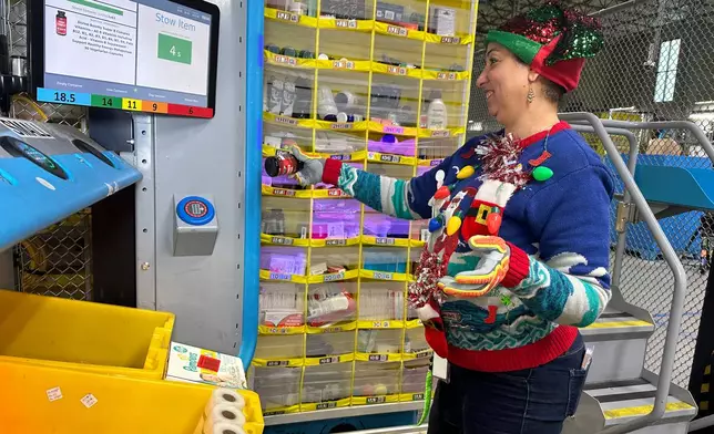 FILE - An Amazon same-day delivery fulfillment shipping center is in Woodland Park, New Jersey, on Monday, Dec. 18, 2023. (AP Photo/Ted Shaffrey, File)