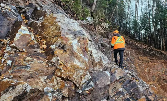 Figure 2 – Photograph showing geology/veining.