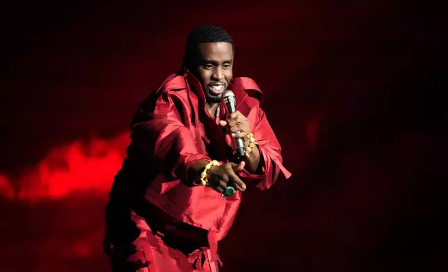 FILE - Sean "Diddy" Combs performs during the MTV Video Music Awards, Sept. 12, 2023, at the Prudential Center in Newark, N.J. (Photo by Charles Sykes/Invision/AP, File)