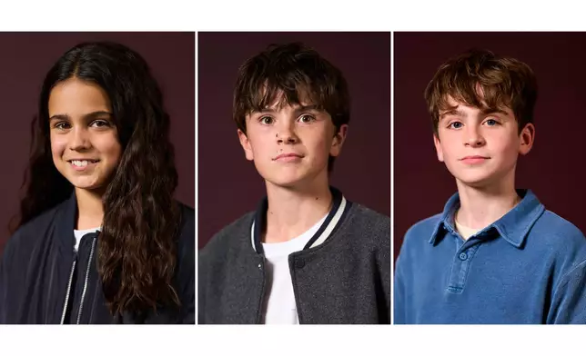This combination of photos shows, from left, Arabella Stanton, Frankie Treadaway and Max Lester who voice the lead characters, Hermione Granger, Harry Potter, and Ron Weasley, respectively, for the Audible "Harry Potter" series. (Photo by Scott A Garfitt/Invision/AP)