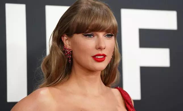 FILE - Taylor Swift arrives at the 67th annual Grammy Awards on Feb. 2, 2025, in Los Angeles. (Jordan Strauss/Invision/AP, File)
