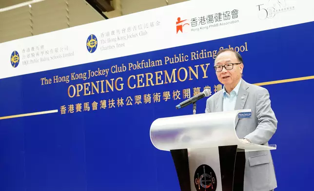 The Hon Martin Liao, Chairman of The Hong Kong Jockey Club and the Hong Kong Jockey Club Public Riding School Limited said the redeveloped Pokfulam Public Riding School provides a modern and high-quality learning environment to further promote equestrian sport.