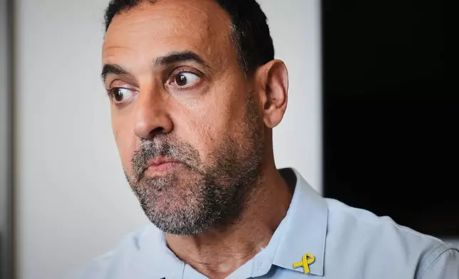 Eli Sharabi, who was abducted during the cross-border attack on Israel on Oct. 7, 2023, and held hostage by Hamas for 16 months, poses for a photo in Herzliya, Israel, Thursday, Sept. 18, 2025. (AP Photo/Ariel Schalit)