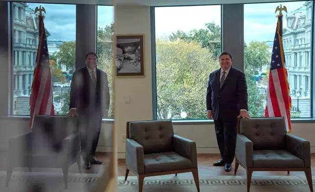 Stewart McLaurin, president of the White House Historical Association, poses for a portrait after speaking about the history of the East Wing of the White House, construction of a new ballroom, and President John Adams moving into the White House, during an interview with The Associated Press, Tuesday, Oct. 28, 2025, in Washington. (AP Photo/Jacquelyn Martin)