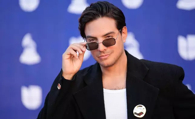 Vadhir Derbez arrives at the 2025 Latin Grammys on Thursday, Nov. 13, 2025, at MGM Grand in Las Vegas. (AP Photo/John Locher)