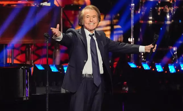 Raphael, recipient of the Person of the Year Award, performs during the 2025 Latin Grammys on Thursday, Nov. 13, 2025, at MGM Grand in Las Vegas. (AP Photo/Chris Pizzello)