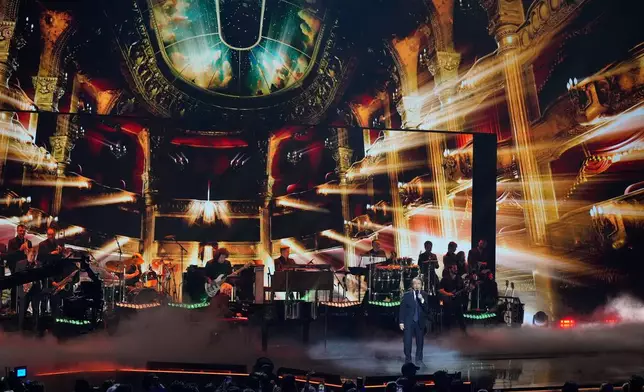 Raphael, recipient of the Person of the Year Award, performs during the 2025 Latin Grammys on Thursday, Nov. 13, 2025, at MGM Grand in Las Vegas. (AP Photo/Chris Pizzello)