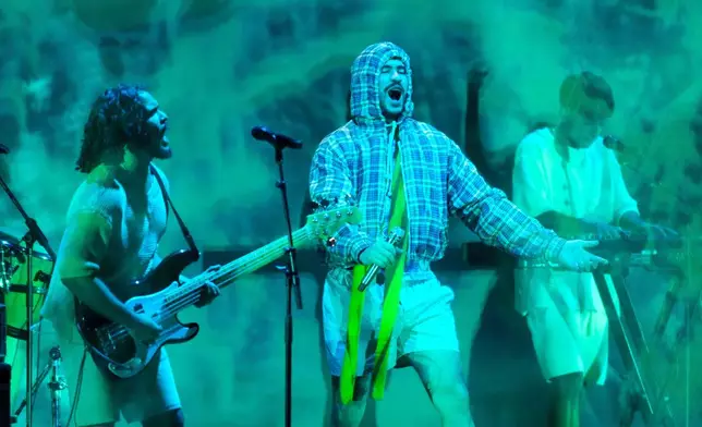 Bad Bunny performs during the 2025 Latin Grammys on Thursday, Nov. 13, 2025, at MGM Grand in Las Vegas. (AP Photo/Chris Pizzello)