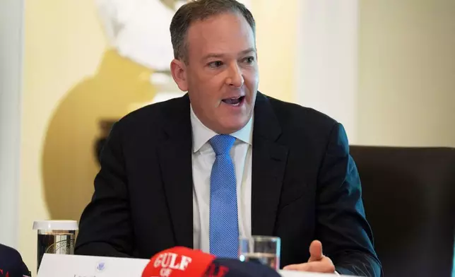FILE - EPA Administrator Lee Zeldin speaks during a cabinet meeting at the White House, April 30, 2025, in Washington. (AP Photo/Evan Vucci, File)