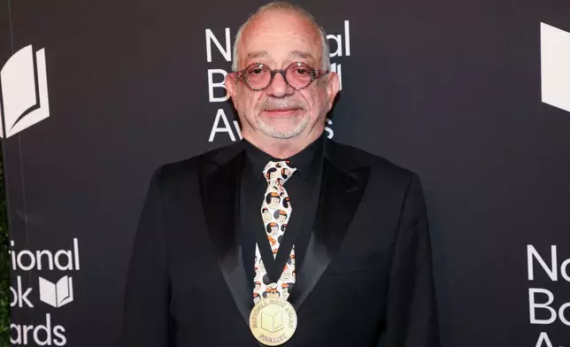 National Book Award in Fiction winning author Rabih Alameddine attends the 76th National Book Awards ceremony at Cipriani Wall Street on Wednesday, Nov. 19, 2025, in New York. (Photo by Andy Kropa/Invision/AP)