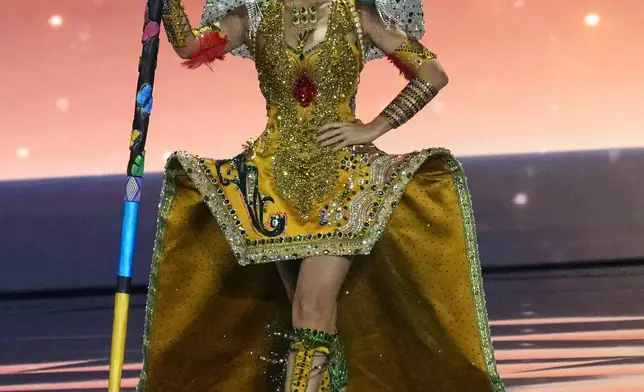 Miss Costa Rica Mahyla Roth competes in the national costume competition at the Miss Universe Beauty Pageant in Nonthaburi province, Thailand, Wednesday, Nov. 19, 2025. (AP Photo/Sakchai Lalit)